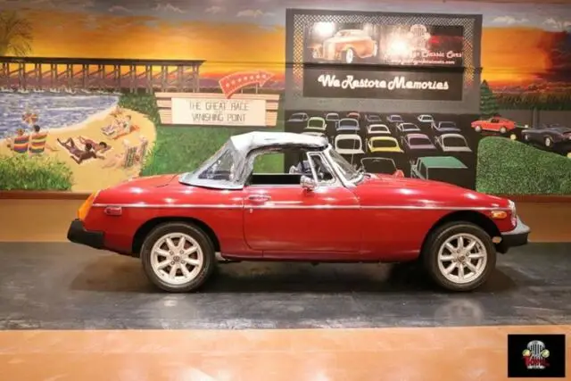mg mgb burgundy with 5,000 miles, for sale!