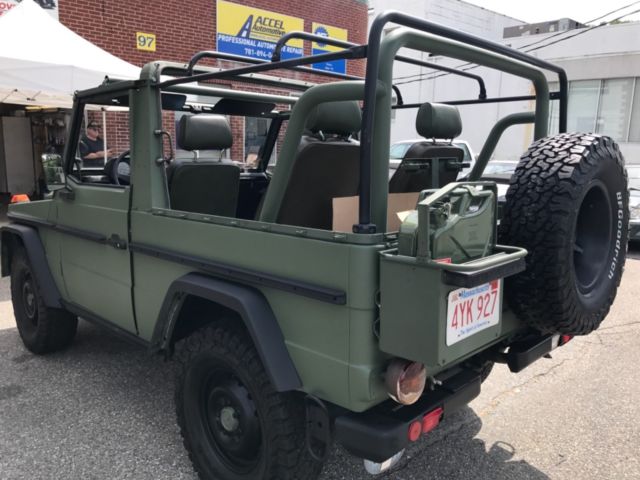 1990 matte green mercedes benz 250gd soft top convertible