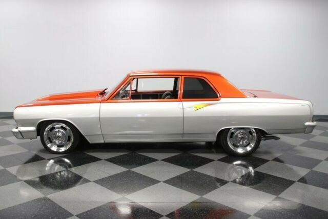 classic vintage restored shaved door handle lowered silver orange black interior