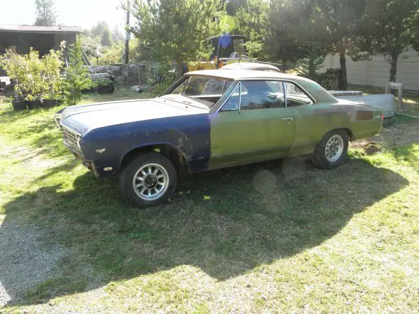 1967 chevelle 2 door hard top project ss hood & ss rocker moldings not a ss car