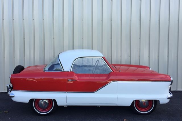 1958 nash metropolitan 40,378 miles red & white 2dsd 4 cylinder manual