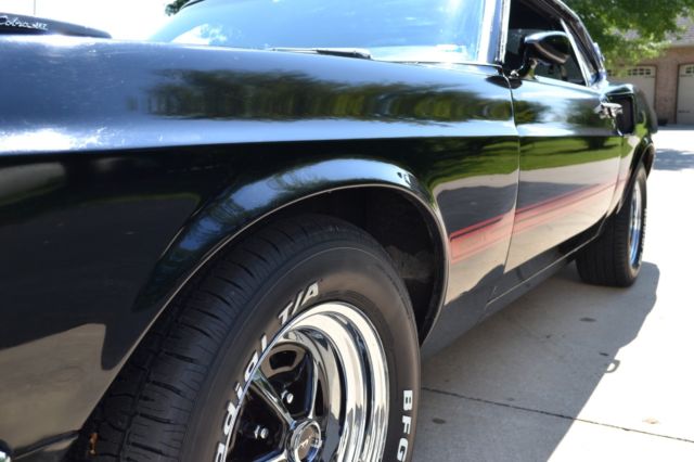 1969 mustang mach 1 428 scj r code shaker... rare real black on black