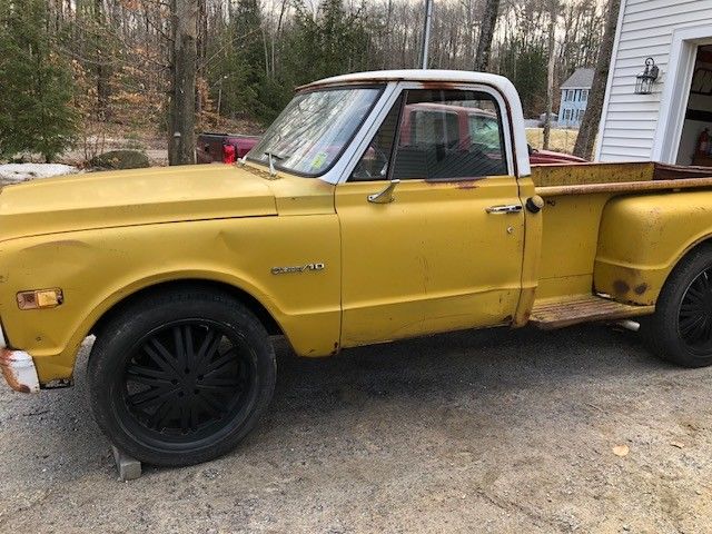 1971 chevy c10 2wd 350 runs drives needs work patina project restore farm truck