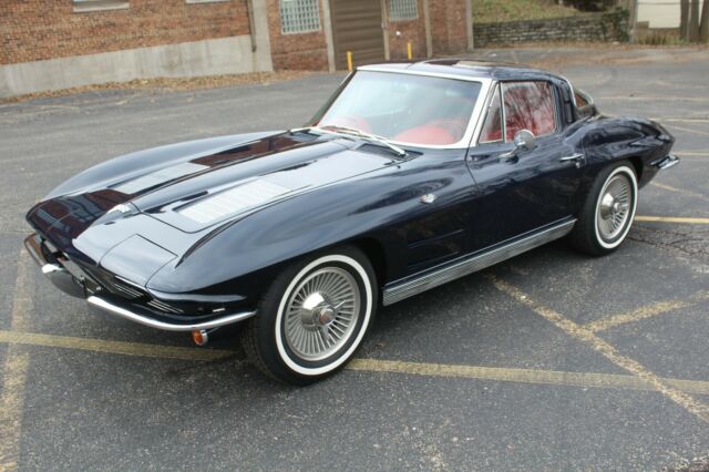 1963 chevrolet corvette split window frame off restored 327/340hp rare blue/red