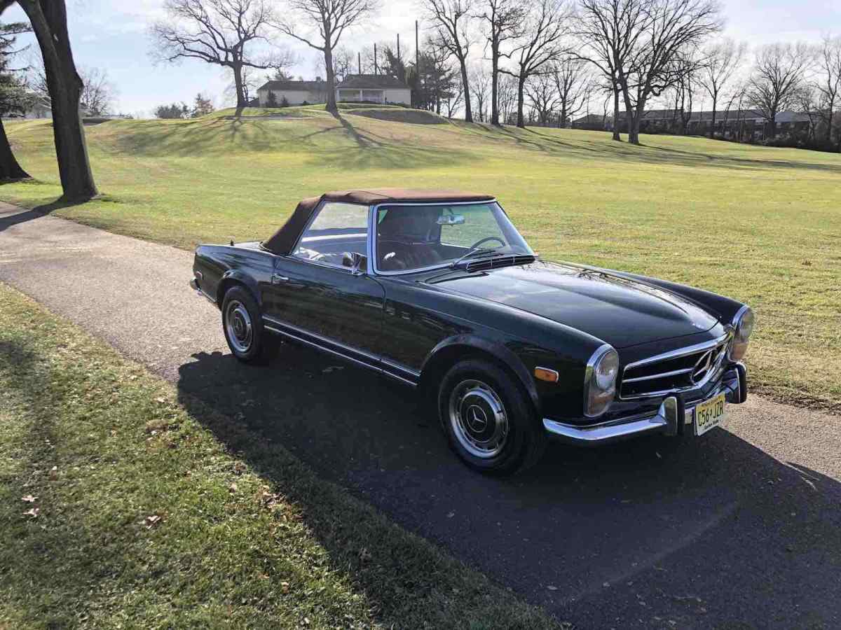 1969 mercedes-benz 280 sl convertible green rwd automatic