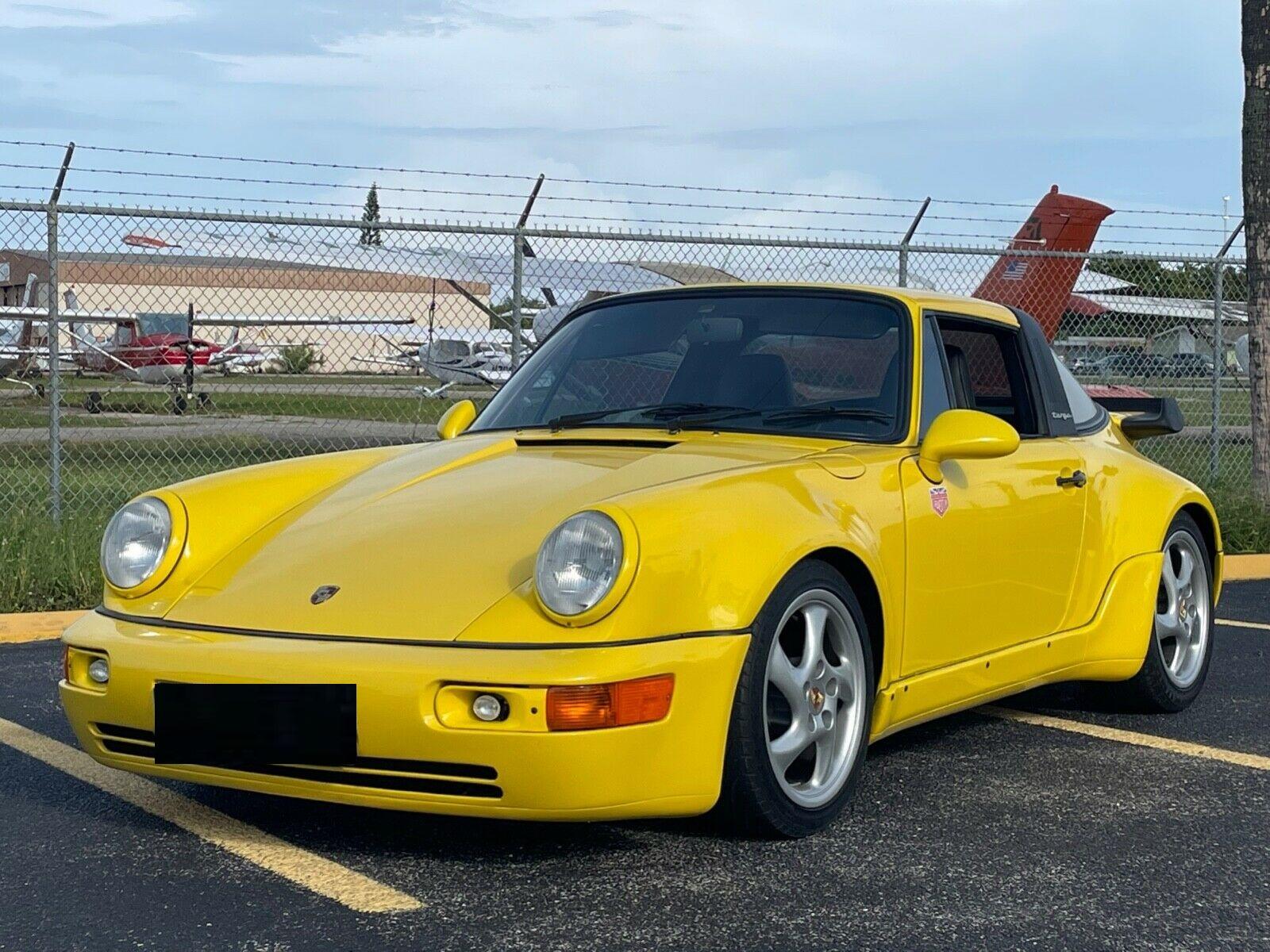 1975 porsche 911 euro 964 style yellow over a black interior