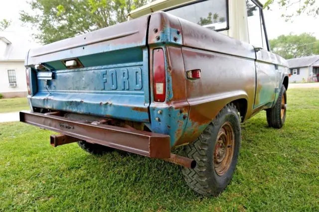 1972 ford bronco v-8 u14 half cab uncut original paint barn find survivor!