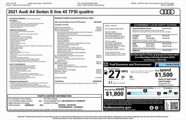 2021 audi a4 45 s line premium plus