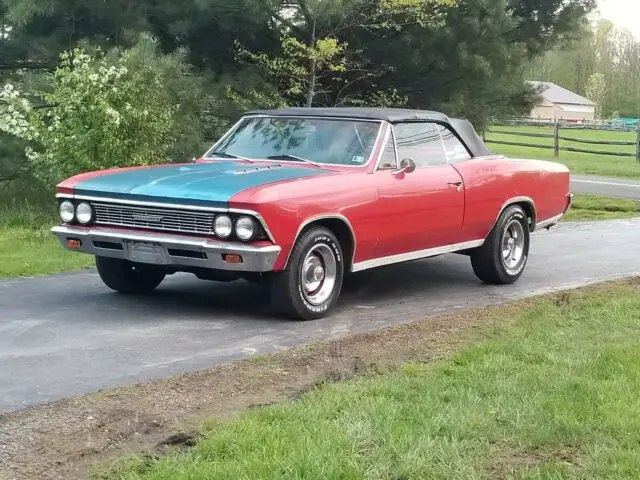 1966 chevelle convertible 4 speed 350 engine buckets console 67 ss hood