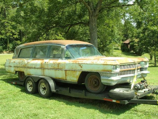 1964 cadillac hearse ambulance "ghostbusters" limo seats 6 rare barn find
