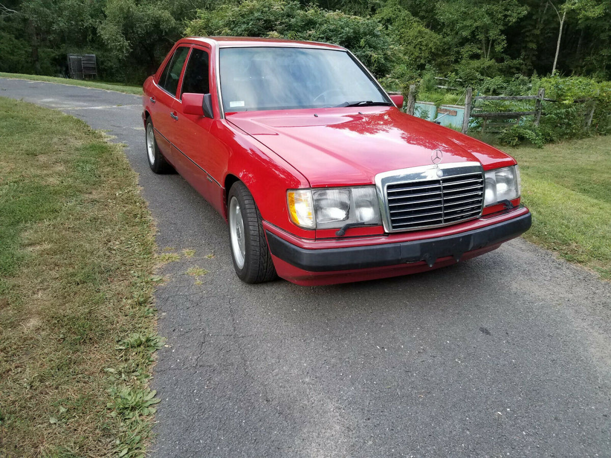 mercedes 92 300e sportline 5 speed manual signal red black leather rust free 124