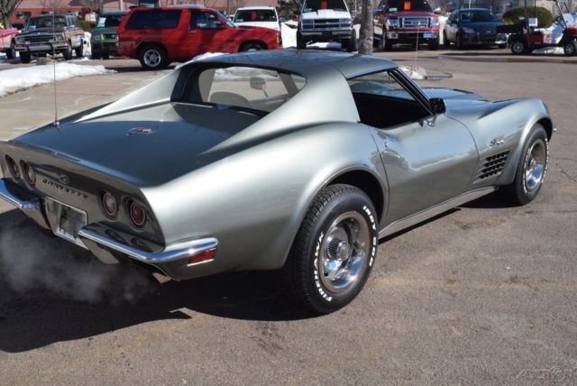 1971 corvette stingray #'s match 350/270 hp 4spd t-top steel cities gray