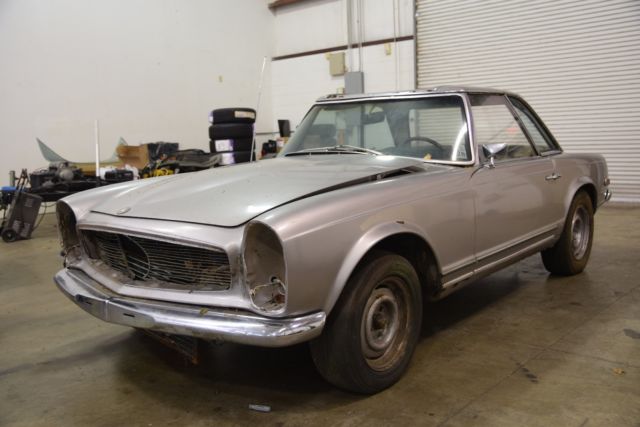 1967 mercedes benz 250sl factory spot welds softtop/hardtop 332g blue auto a/c