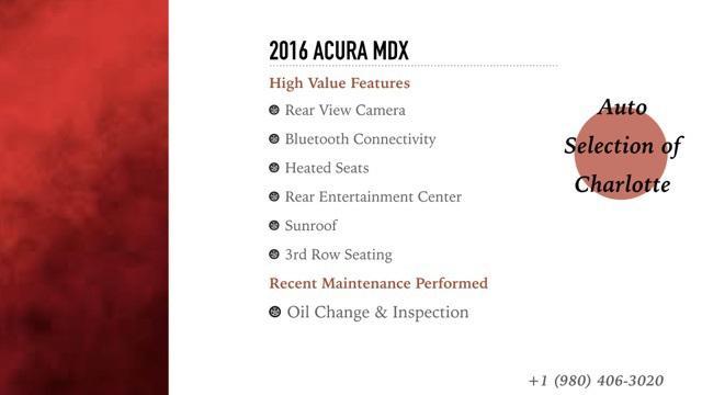 2016 acura mdx 3.5l acurawatch plus package
