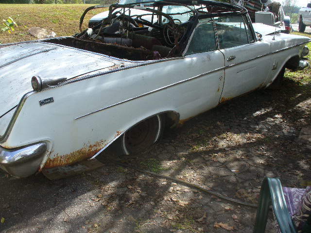 1962 imperial crown convertible parts car wrecked rustey