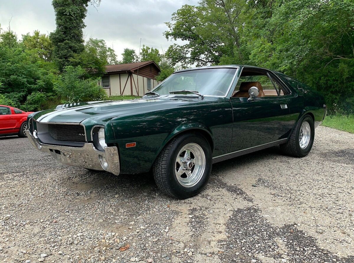 1969 amx 390 go pack 401 4spd ps pdb laser straight beautiful hunter green & tan