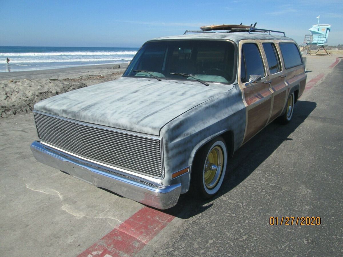 1990 chevrolet suburban custom street rod woody hotrod beach cruiser