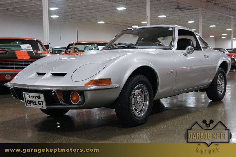 1970 opel gt silver coupe 1.9l 4-cylinder 8,618 miles