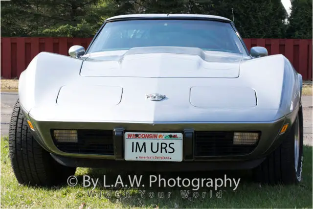 1978 special edition silver anniversary two-tone silver corvette w/red leather