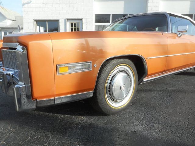 original 19k mile cadillac eldorado convertible stunning! loaded mandarin orange