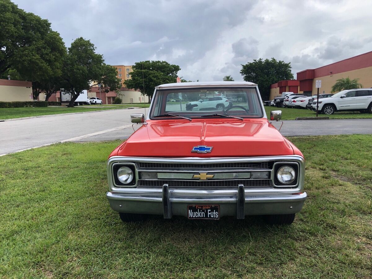1970 chevrolet c-10 pickup orange rwd automatic short bed