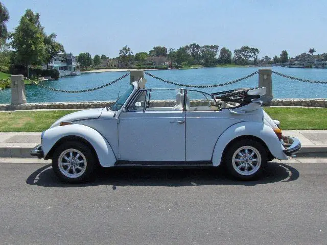 1974 volkswagen super beetle c.v , summer time , beautiful white on white