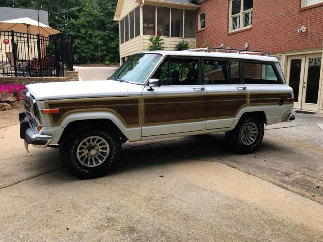 1991 jeep grand wagoneer, white, 4wd
