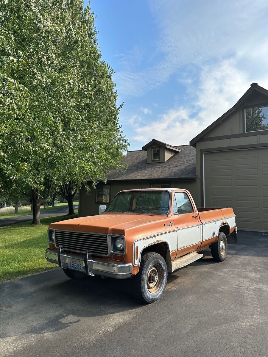 1973 chevrolet c20/k20 pickup orange 4wd automatic cheyenne 4wd