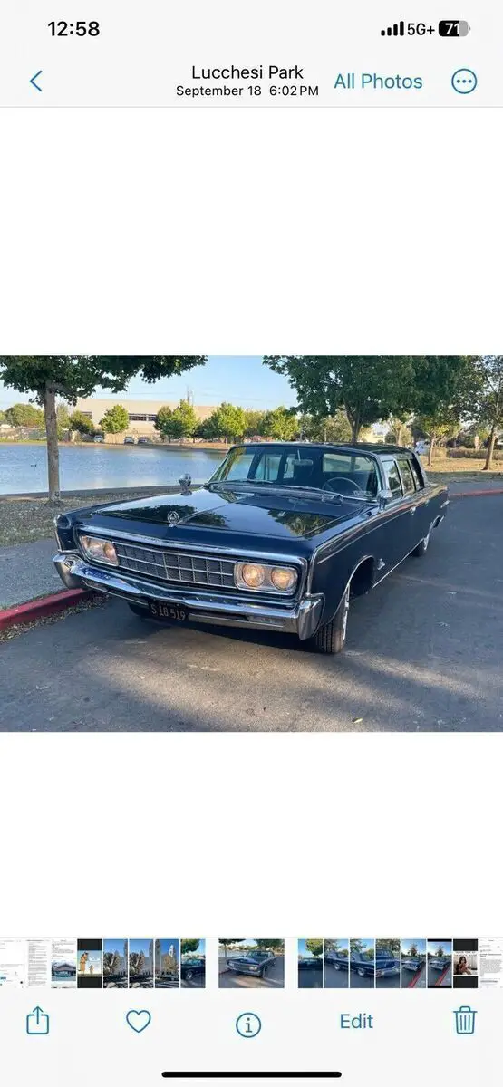 1965 chrysler imperial blue limousine barrerios 154” stretched