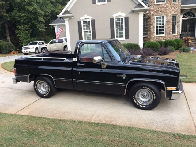 1987 chevy silverado swb black 350 fuel injected 700r4 cold air classic truck