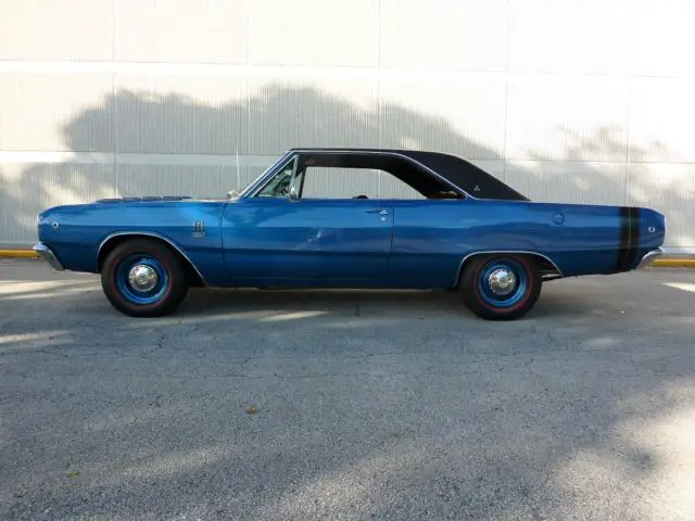 1968 dodge gts 383 4 speed - rotisserie resto - show quality - blue/black/rare