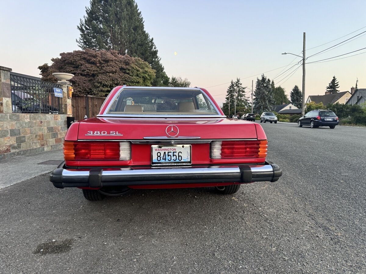 1985 mercedes-benz 380 sl convertible red