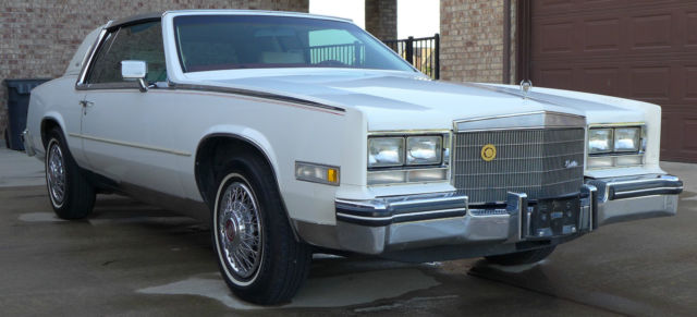no reserve 1984 white cadillac eldorado biarritz white leather red carpet