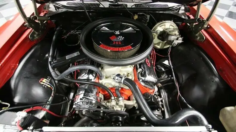 classic vintage chrome chevy 396 v8 big block 4-speed manual ss red