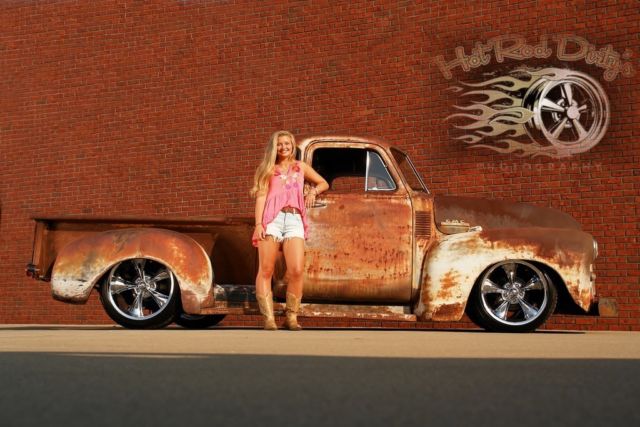 slammed 3100 chevy hot rat street rod patina pickup no air ride bagged c10 fast!