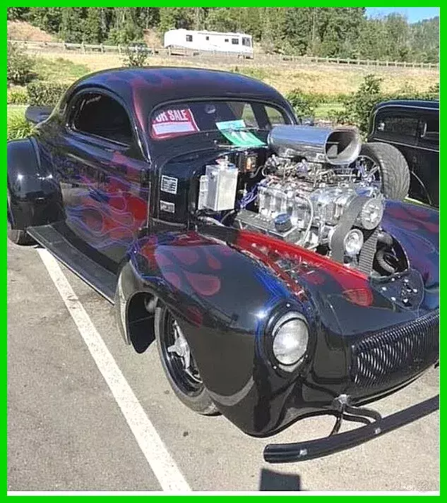 1942 willy's all steel chopped street rod 355 chevy rebuilt 350 turbo tranny