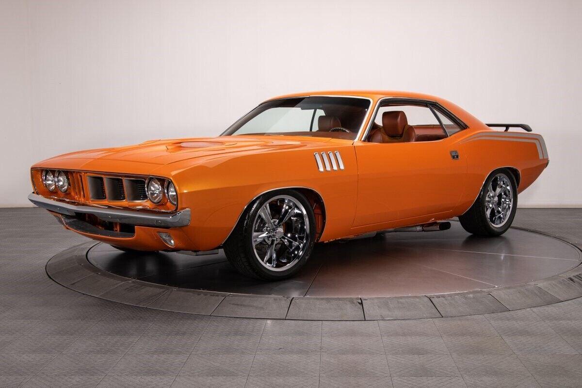 1971 plymouth barracuda orange hardtop 501ci v8 250 miles
