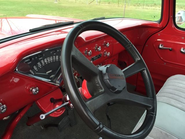 1957 chevy 3100 series short bed truck! red exterior! v8, auto trans!