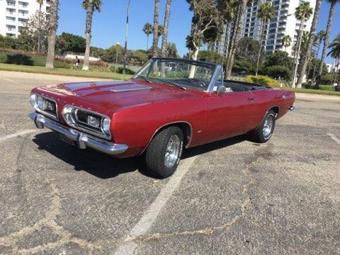 1967 plymouth barracuda convertible*original 273 v-8/4-spd car*always california