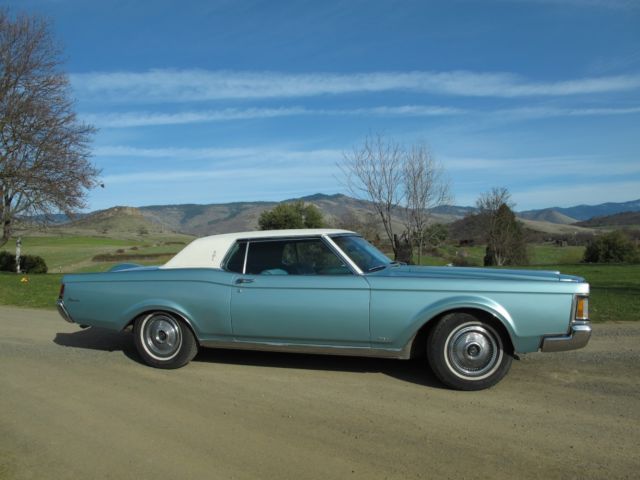 1969 lincoln continental mark iii 2 door hard top coupe sky blue cream top