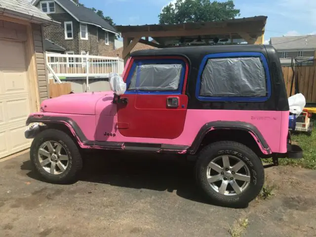 1989 jeep yj wrangler sahara 4.2l 6 cylinder lifted 4x4 no reserve low miles!