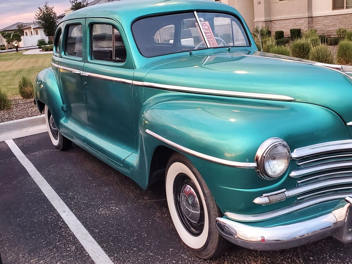 1948 plymouth special deluxe green fwd manual chrome