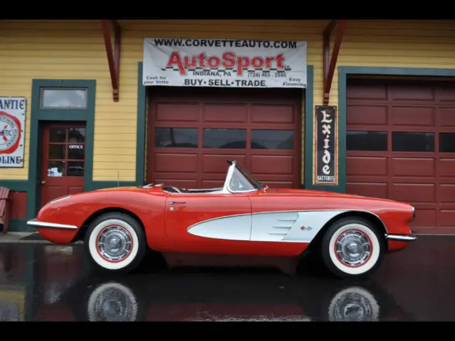1960 chevrolet corvette roman red/black restored w/ docs 37780 miles red 327 4