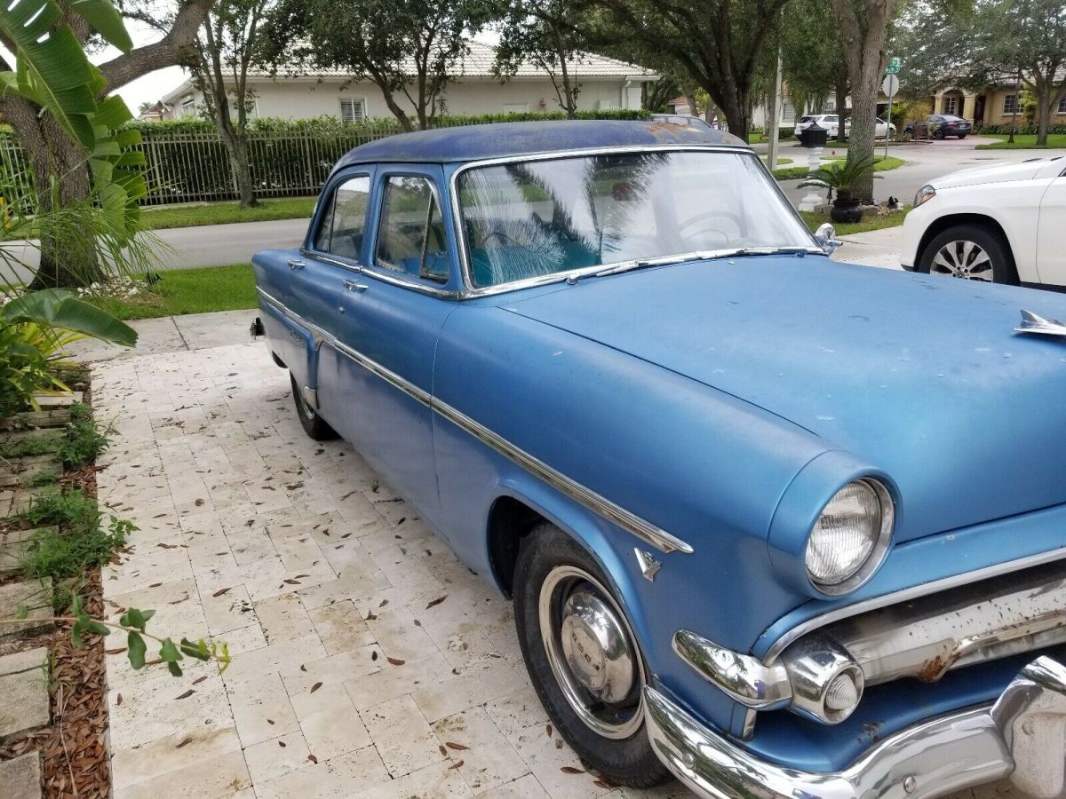 1954 ford customline sedan blue rwd automatic base