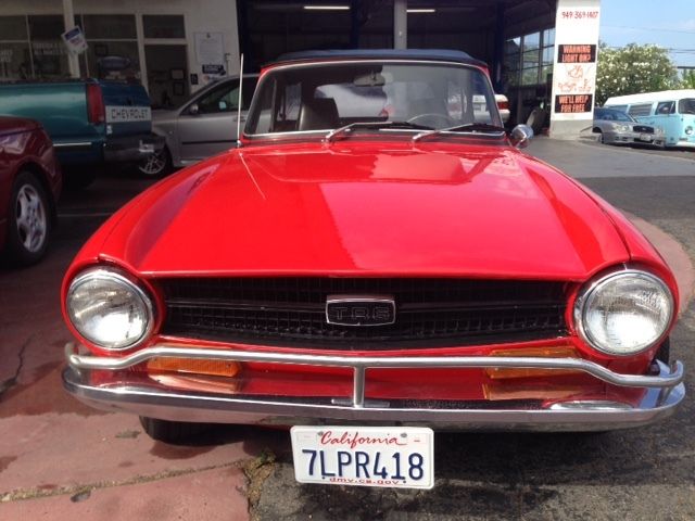 ultra clean 1969 triumph tr-6 cherry red roadster