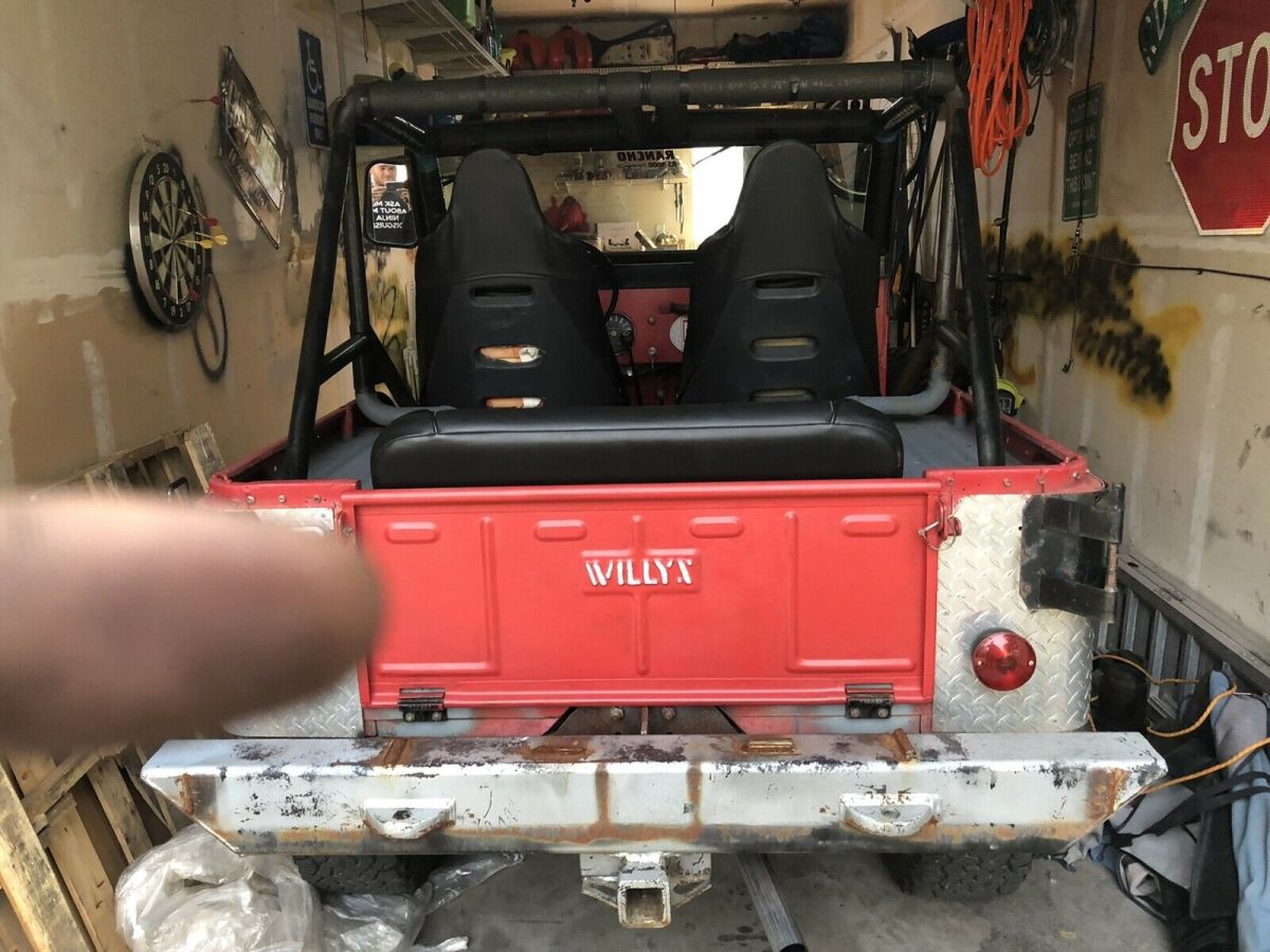 1960 jeep willys suv red 4wd manual