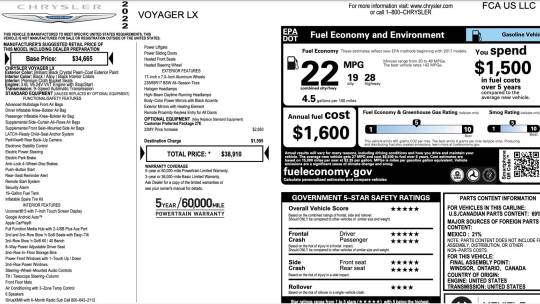 2022 Chrysler Voyager
