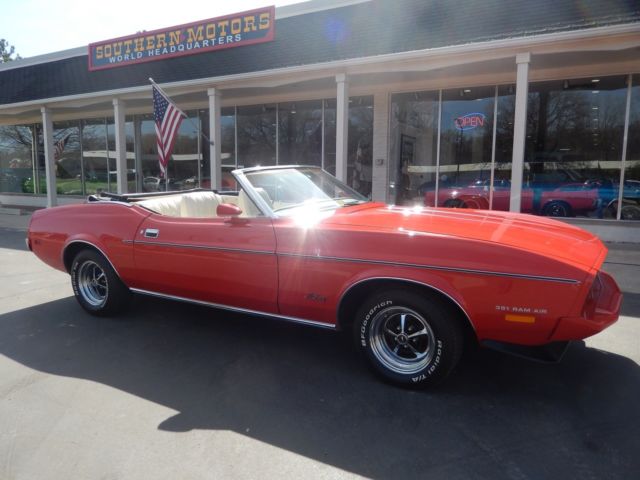1973 ford mustang convertible bright red 351 cleveland a/c