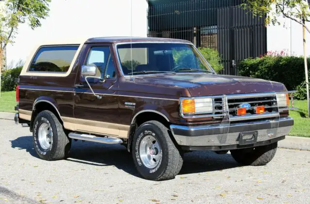 california original, 1991 ford bronco 4x4 100% rust free,no reserve(310)259-5383