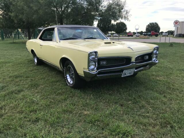 1967 pontiac gto 2dr hdtp 4 speed ps pb ac nice 0 yellow hardtop 389 v8 4 speed